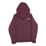 THE NORTH FACE Womens Maroon Jacket S Polyester Blend Plain Hooded Zip Outdoor