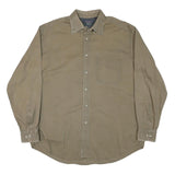 TRADER BAY Mens Beige Cotton Blend Shirt XL Casual Long Sleeve Button Up