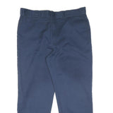 DICKIES Mens Cotton Blend Navy Blue Regular Fit Straight Leg Trousers W40 L29