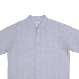 BATICK BAY Mens Blue Cotton Shirt 2XL Short Sleeve Button Front Summer Wear
