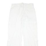 YES OR NO Mens Cotton Blend White Relaxed Zip Trousers W32 L31 Cargo Style