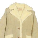 TOWN'N RANCH Womens Beige Cream Button Jacket M Cotton Blend Shearling Style