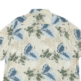 CROFT & BARROW Mens Cream Green & Blue Hawaiian Shirt XL Cotton Blend Casual