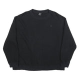 STARTER Womens Black Crew Neck L Cotton Blend Classic Logo Sweatshirt