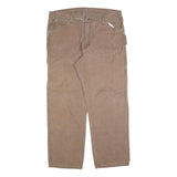 DICKIES Mens Jeans Brown Regular Straight Denim Light W38 L30 Cotton Blend