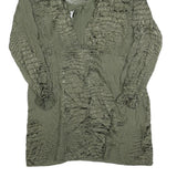 REISS Womens Green Polyester Blend Day Dress UK 12 Textured Long Sleeve Midi