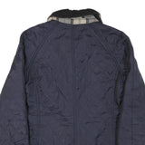 BARBOUR Womens Navy Quilted Jacket UK 10 Polyester Blend Zip Classic Outerwear