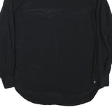 ZAZZA Mens Black & White Shirt L Polyester Blend Long Sleeve Button Closure