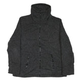 CALVIN KLEIN Womens Black & Charcoal Zip Up Jacket XL Cotton Blend Knit Casual