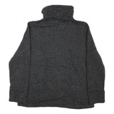 CALVIN KLEIN Womens Black & Charcoal Zip Up Jacket XL Cotton Blend Knit Casual