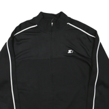 STARTER Mens Black Zip Track Jacket XL Polyester Blend Plain Sports Casual