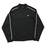 STARTER Mens Black Zip Track Jacket XL Polyester Blend Plain Sports Casual
