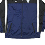 ADIDAS Womens Blue & Black Nylon Track Jacket XL Zip Casual Sport Retro