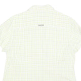 COLUMBIA Womens White & Green Check Shirt L Lightweight Casual Outdoor Summer