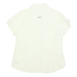 COLUMBIA Womens White & Green Check Shirt L Lightweight Casual Outdoor Summer