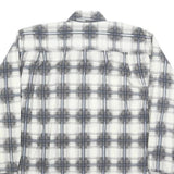 HAMLET Mens White & Grey Check Shirt L Cotton Blend Long Sleeve Button Closure