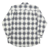 HAMLET Mens White & Grey Check Shirt L Cotton Blend Long Sleeve Button Closure