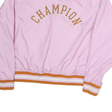 CHAMPION Womens Pink & Orange Coach Jacket 2XL Nylon Button Logo Sportswear