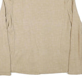 Womens Beige Cotton Blend Jacket M Woven Classic Fit Long Sleeve Plain Blazer