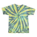 GILDAN Mens Yellow & Green Tie Dye T-Shirt L Short Sleeve Crew Neck Casual
