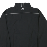 RUSSELL ATHLETIC Mens Black Milan Zip Jacket XL Polyester Blend Plain Sportswear