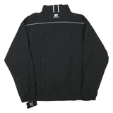RUSSELL ATHLETIC Mens Black Milan Zip Jacket XL Polyester Blend Plain Sportswear