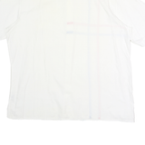 Mens White Cotton Shirt XL Red & Blue Stripe Chest Pocket Button Collar Casual