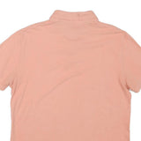 TOMMY HILFIGER Mens Peach Pink Polo Shirt L Cotton Blend Short Sleeve Basic
