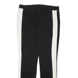 DKNY Womens Polyester Blend Slim Black & White Trousers W32 L31 Stylish Side
