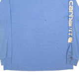 CARHARTT Mens Blue Graphic T-Shirt M Long Sleeve Crew Neck Logo Print
