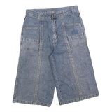 Mens Blue Casual Denim Style Cotton Blend Shorts M W32 Loose Fit