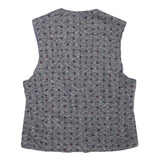 CLUB OF GENTS Mens Grey Blue Patterned Waistcoat XXS Polyester Blend Button