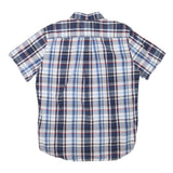 TOMMY HILFIGER Mens Blue & White Check Shirt L Button-Down Cotton Casual Summer