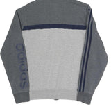 ADIDAS Mens Grey & Navy Full Zip Hoodie S Casual Sports Sweatshirt