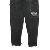 KARL KANI Womens Jeans Black Relaxed Straight Denim Medium W31 L30 Original