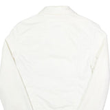 TOMMY HILFIGER Womens White Button Cotton Blend Jacket M Plain Classic Fit