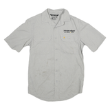 CARHARTT Mens Grey & Light Grey Cotton Blend Short Sleeve Shirt S Workwear