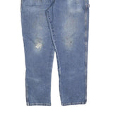 DICKIES Mens Jeans Blue Relaxed Straight Denim Medium Wash W38 L30 Workwear Zip