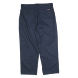 DICKIES Mens Cotton Blend Navy Regular Straight Trousers W40 L30 Workwear Zip