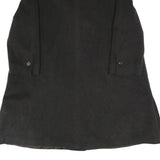 Womens Black Wool Blend Button Jacket UK 12 Classic Coat Plain Elegant