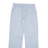 CARHARTT Mens Regular Fit Cotton Blend Light Blue Trousers W30 L31 Zip Pocket