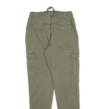 INDICODE JEANS Womens Cotton Blend Green Slim Cargo Trousers W26 L30 Drawstring
