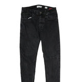 BENCH Mens Slim Black Jeans Denim W32 L34 Stylish Zip Closure Stretch Fit