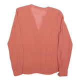 ZARA WOMAN Womens Coral Button Shirt Long Sleeve V-Neck S Lightweight Top