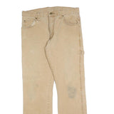 DICKIES Mens Cotton Blend Beige Regular Fit Straight Leg Trousers W32 L32