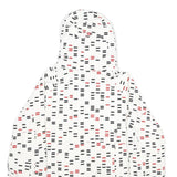 BELOW ZERO Mens White & Black Red Patterned Zip Nylon Jacket S Outdoor Hooded