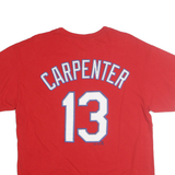 MAJESTIC Mens Red Cardinals Graphic T-Shirt L Short Sleeve Crew Neck Baseball