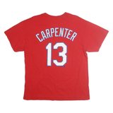 MAJESTIC Mens Red Cardinals Graphic T-Shirt L Short Sleeve Crew Neck Baseball