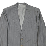 ROBERTO CAVALLI Mens Grey Wool Blend Jacket M Woven Stripe Button Closure