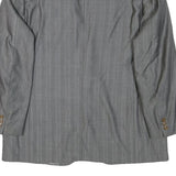 ROBERTO CAVALLI Mens Grey Wool Blend Jacket M Woven Stripe Button Closure